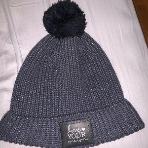 LYM Dark Charcoal Monochrome Silver Foil Beanie